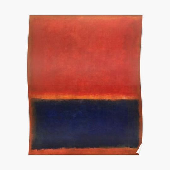 Discover mark rothko painting, navy blue, red, dark red, orange, artwork by mark rothko Premium Matte Vertical Poster