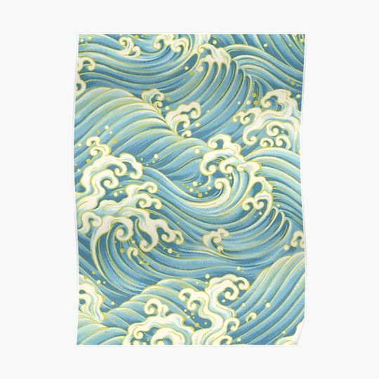 Discover Japanese Wave Pattern Premium Matte Vertical Poster