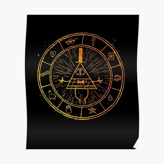 Discover The Bill Cipher Wheel Gravity Falls Premium Matte Vertical Poster