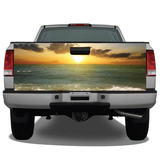 Discover Beach Sunset #2 Tailgate Wrap Vinyl Graphic Decal
