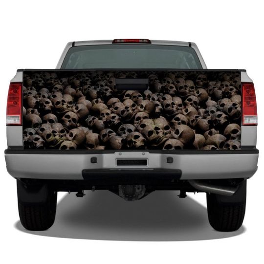 Discover Pile of Aged Skulls Tailgate Wrap Vinyl Graphic Decal