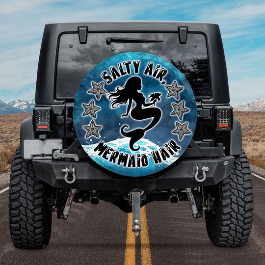 Discover Salty Air Mermaid Hair - Mermaid Starfish Ocean Spare Tire Cover