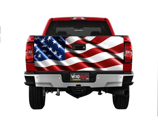 Discover Tailgate Wrap, Satin American Flag Waving Truck Bed Decal