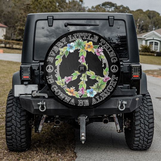 Discover Floral Hippie Sign, Every Little Thing Is Gonna Be Alright Gift Spare Tire Covers