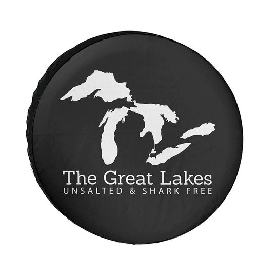 Discover Unsalted And Shark Free Michigan Great Lakes Universe Exploration Spare Tire Cover