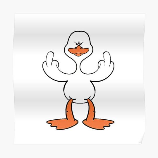 Discover Angry Duck | Cartoon Premium Matte Vertical Poster