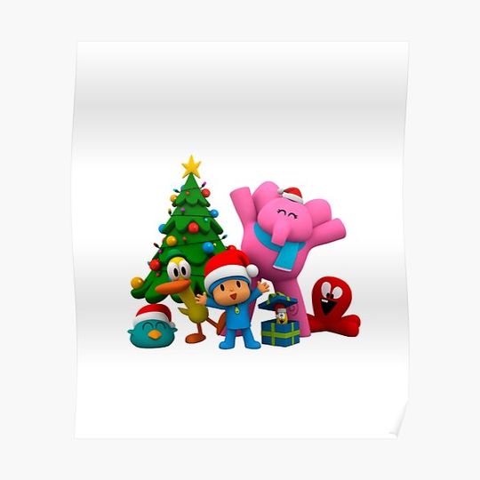 Discover Cute Pocoyo and friends christmas vibes Premium Matte Vertical Poster