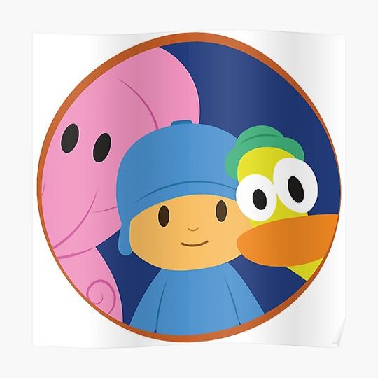 Discover Pocoyo, Pato le canard et Elly Premium Matte Vertical Poster