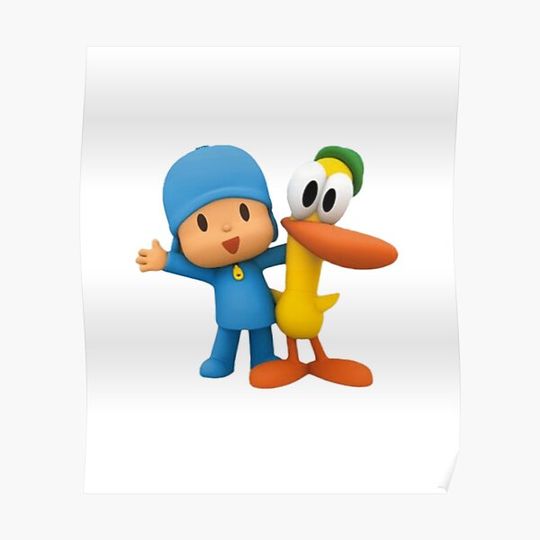 Discover Cute Pocoyo and pato Premium Matte Vertical Poster