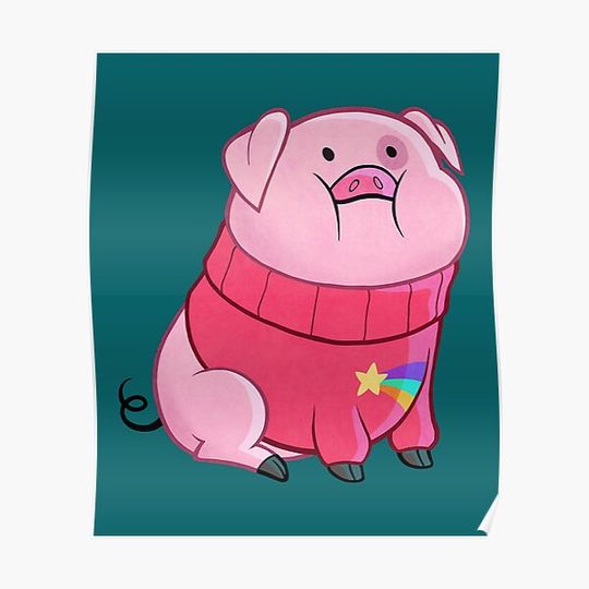 Discover Gravity Falls - Waddles Premium Matte Vertical Poster