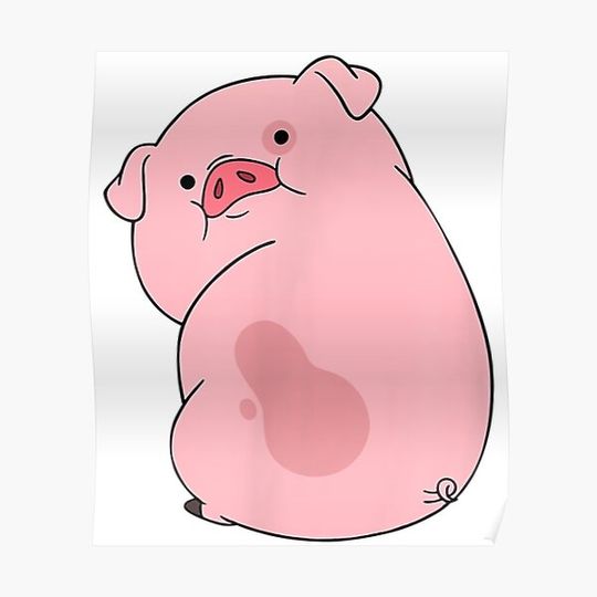 Discover Channel Gravity Falls Waddles the Pig Premium Matte Vertical Poster