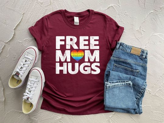 Discover Free Mom Hugs Shirt, Rainbow Shirt, LGBTQ Shirt, Pride Shirt