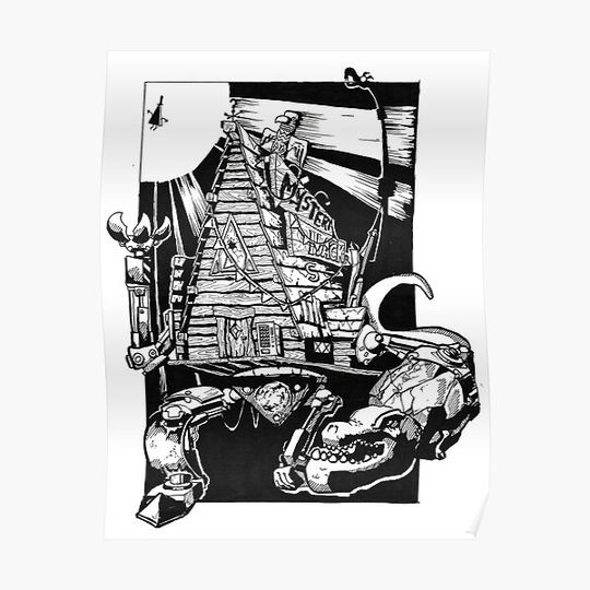 Discover Gravity Falls Mystery Shack VS Bill Cipher Premium Matte Vertical Poster