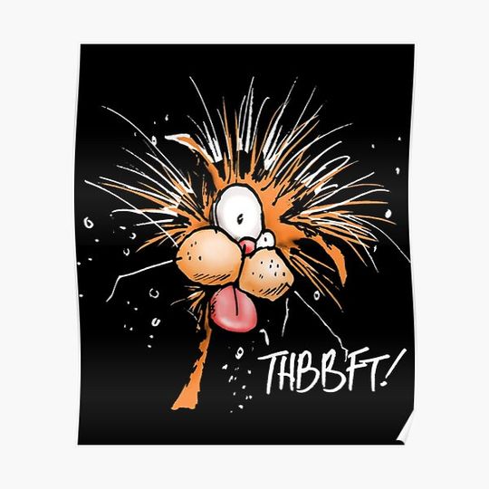 Discover Bloom County Bill The Cat Thbbft! Funny Cartoon Classic Premium Matte Vertical Poster