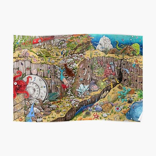 Discover Hidden object sea deep sea Premium Matte Vertical Poster