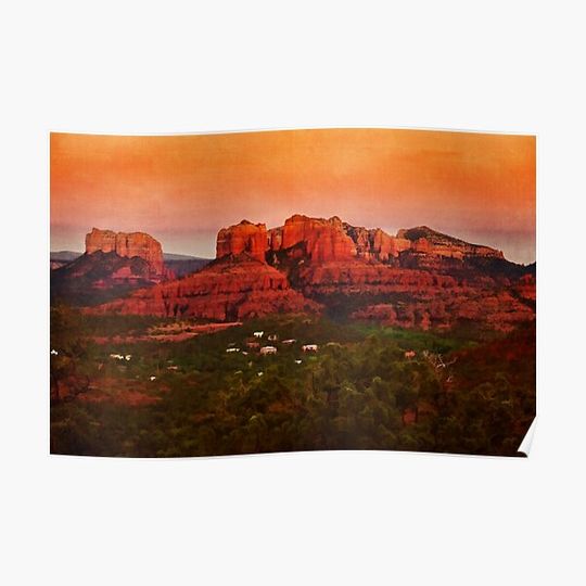 Discover Sedona Sunset Premium Matte Vertical Poster