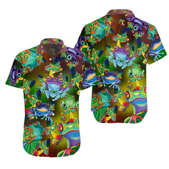 Discover Frogs Hawaiian Summer Vacation Hawaiian Shirt