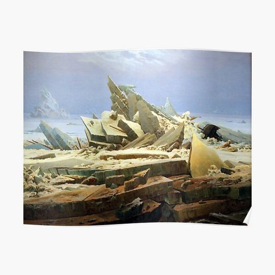 Discover Caspar David Friedrich Sea of Ice Premium Matte Vertical Poster