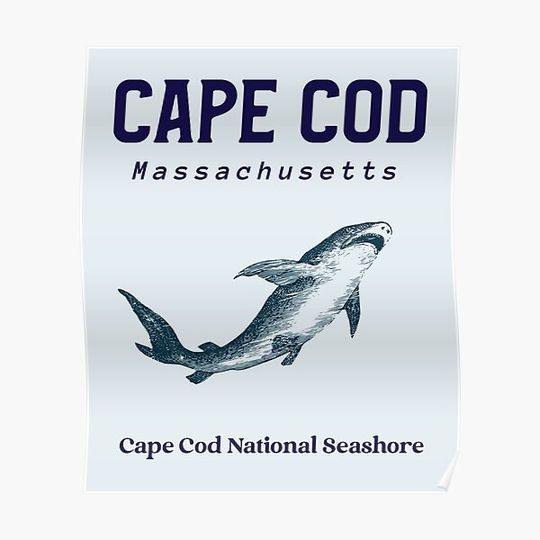 Discover Cape Cod Shark Premium Matte Vertical Poster
