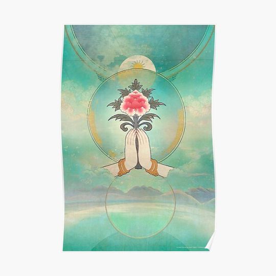 Discover Divine Offering (Anjali Mudra) Premium Matte Vertical Poster