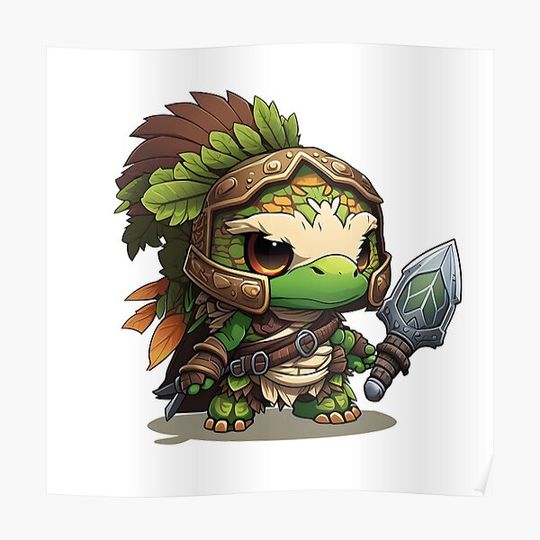 Discover Chibi Druid Turtle Premium Matte Vertical Poster