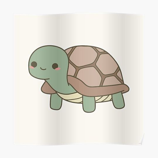 Discover cute turtle kawaii Premium Matte Vertical Poster