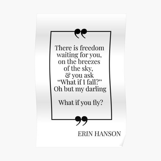 Discover What if you fly - Erin Hanson Quote Premium Matte Vertical Poster