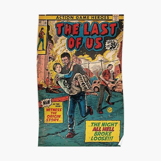Discover The Last of Us - Intro comic cover fan art Premium Matte Vertical Poster