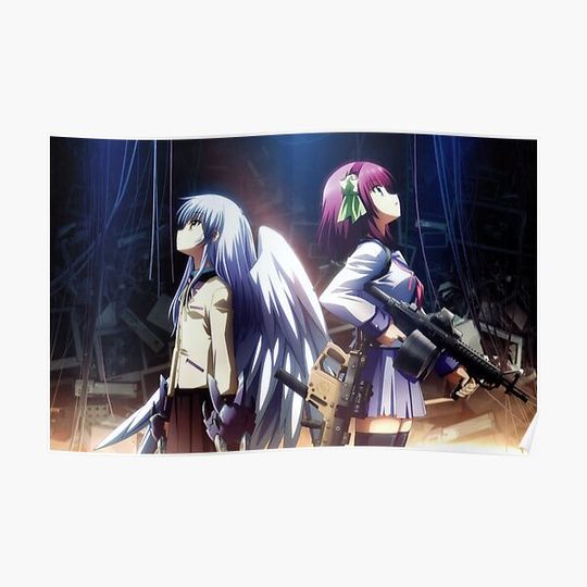Discover Angel Beats! Kanade Tachibana and Yuri Nakamura Premium Matte Vertical Poster