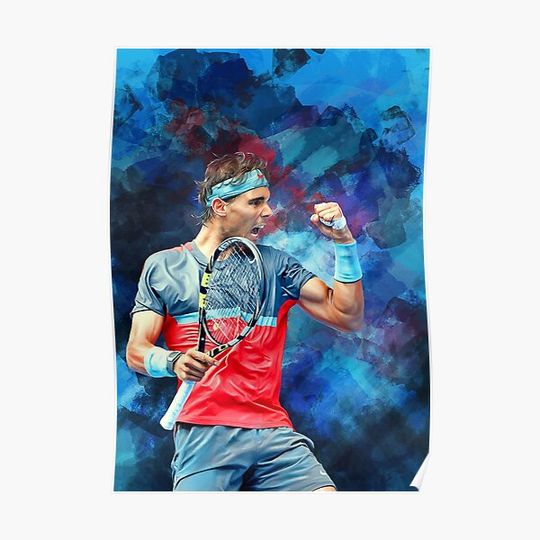 Discover Rafael Nadal at australian Open 2014. Come on gesture. Digital artwork. Tennis fan art gift. Premium Matte Vertical Poster