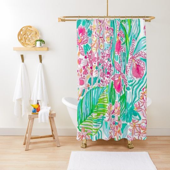 Discover pink seaweed Shower Curtain