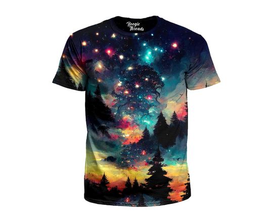 Discover Trippy Outer Space Art T Shirt - Graphic Galaxy Tees - Nebula Tree Clothing