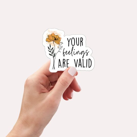 Discover Boho Flower Water Bottle Sticker, Mental Health Matters Sticker