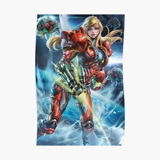 Discover Armored Samus Premium Matte Vertical Poster