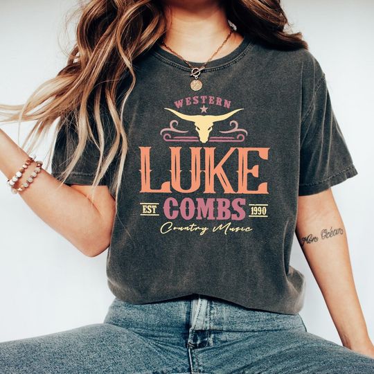 Discover Vintage Lukee Comb EST 1990 T Shirt, Western Lukee Comb Bullhead Tour 2023 Merch