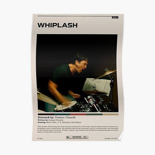 Discover Minimalist Whiplash Movie Poster Premium Matte Vertical Poster
