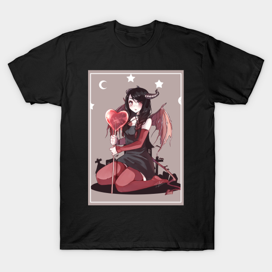 Discover Devil girl and her lollipop - Anime Style - T-Shirt