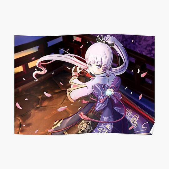 Discover Cute Ayaka Kamisato Genshin Impact Premium Matte Vertical Poster