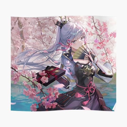 Discover Cute Kamisato Ayaka Genshin Impact Premium Matte Vertical Poster