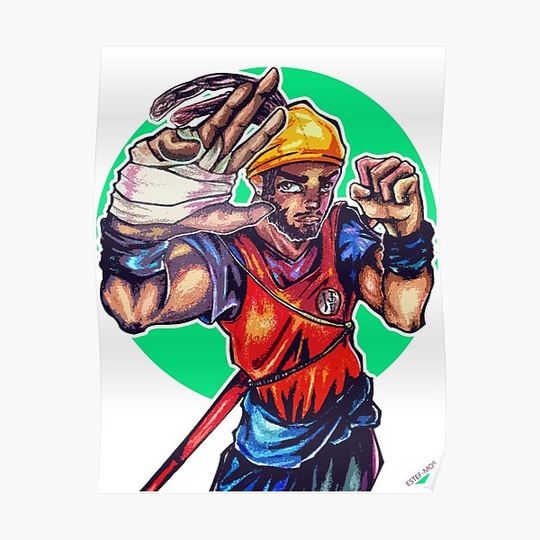 Discover Fighter style anime Premium Matte Vertical Poster