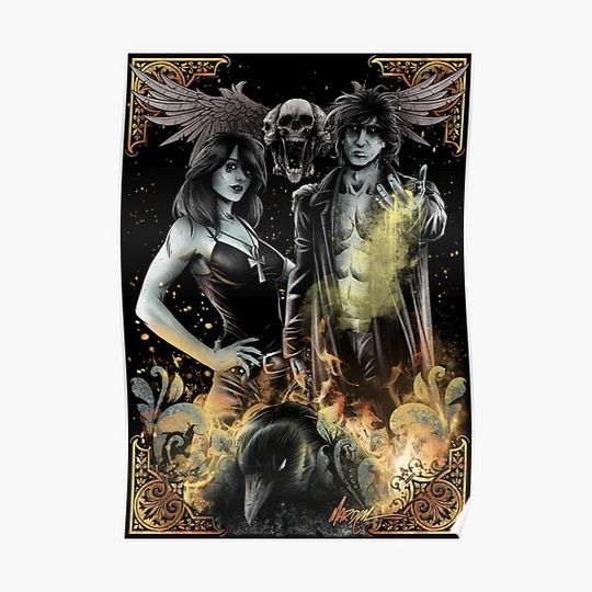 Discover SANDMAN - MORPHEUS AND DEATH Premium Matte Vertical Poster
