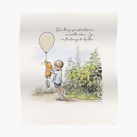 Discover Christopher Robin says Goodbye to Pooh Premium Matte Vertical Poster