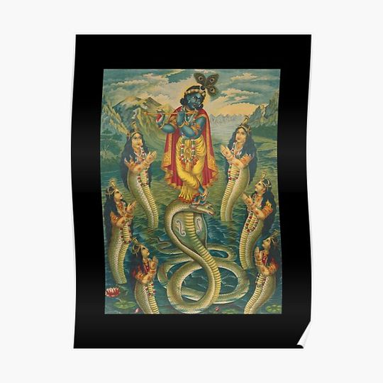 Discover Krishna subduing Kaliya West Bengal, Calcutta  1885–95 Premium Matte Vertical Poster