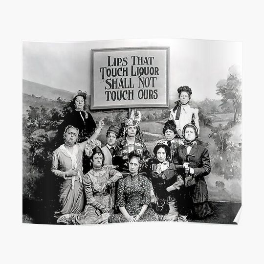 Discover Prohibition, Black and White, Vintage Bar Decor Premium Matte Vertical Poster