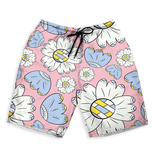 Discover Color Flowers May Lily Men Beach Shorts, Hawaiian clothes,