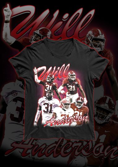 Discover Will Anderson Classic Vintage Bootleg College Football T Shirt