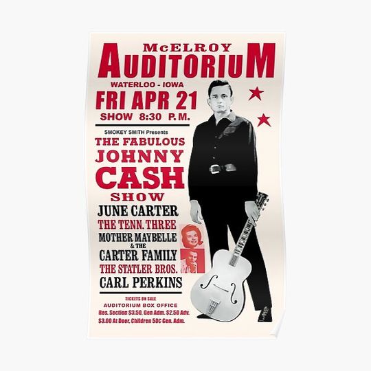 Discover Vintage Johnny Cash Concert - Premium Matte Vertical Poster