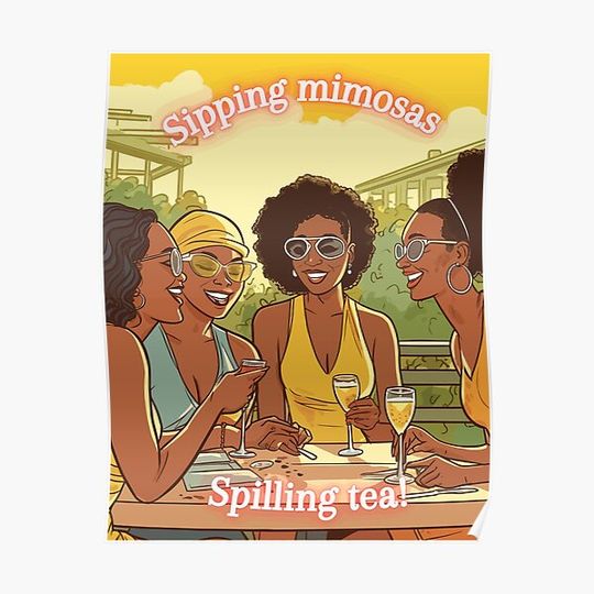Discover Brunch Mimosas & Tea Premium Matte Vertical Poster