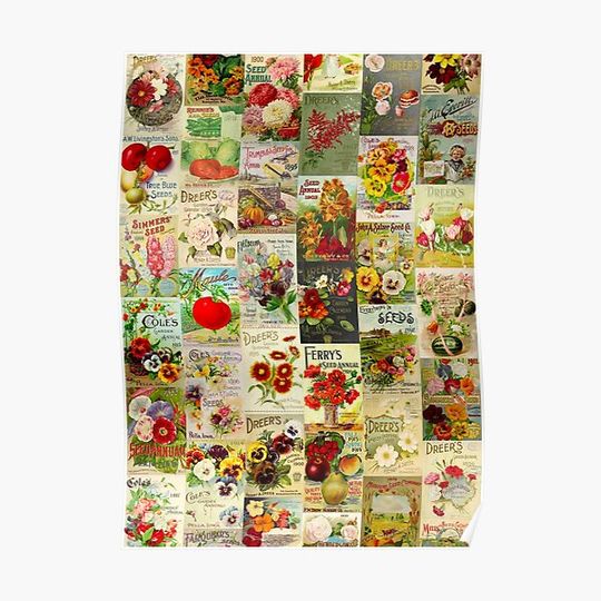 Discover Victorian Gardening Catalogs and Annuals Premium Matte Vertical Poster