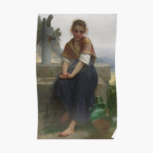 Discover The Broken Pitcher (1891) - William Bouguereau Premium Matte Vertical Poster